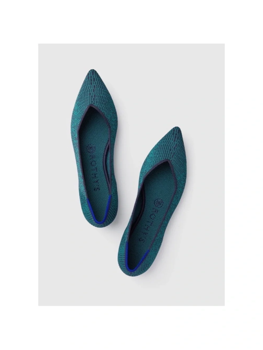 Rothys Womens The Point Flats in Spruce Python size 7 Funky Basic Recycled Work